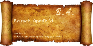Brusch Apród névjegykártya